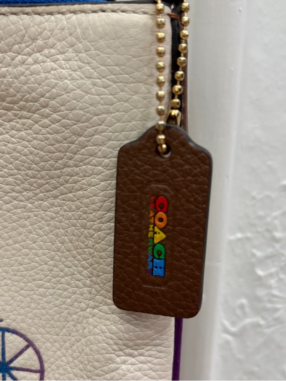 COACH Pride Cream Crossbody with Rainbow Horse & Carriage Logo - Picture 4 of 14
